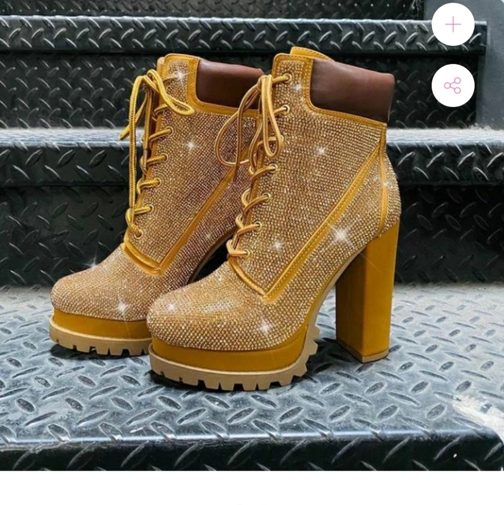 Gold Rhinestone Boots/ SOLD